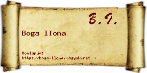 Boga Ilona névjegykártya